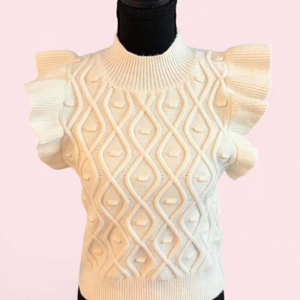 Women's Cream and White Jumper